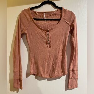 Free People Long Sleeve Thermal Top, size S